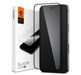 SPIGEN TR SLIM HD képernyővédő üveg (2.5D, karcálló, tok barát, ujjlenyomat mentes, ultravékony, 0.2mm, 9H) FEKETE Apple iPhone 14 Pro
