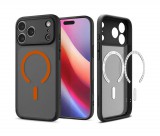 Spigen Ultra Hybrid MagSafe case for iPhone 17 Pro Max Frost Black Orange ACS10482