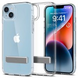 Spigen Ultra Hybrid ”S” -  iPhone 14 ütésálló tok kitámasztóval - átlátszó