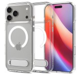 SPIGEN ULTRA HYBRID S műanyag telefonvédő (ütésállóság, légpárnás keret, kitámasztó, MagSafe) ÁTLÁTSZÓ Apple iPhone 17 Pro Max