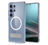 SPIGEN ULTRA HYBRID S műanyag telefonvédő (ütésállóság, légpárnás keret, kitámasztó, MagSafe) ÁTLÁTSZÓ Samsung Galaxy S25 Ultra (SM-S938)