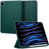 Spigen Urban Fit - iPad Pro 11" (2022-2020) szövet tok Apple Pencil tartóval - éjzöld