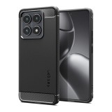 Spigen Xiaomi 14T Pro rugged armor szilikon telefonvédő (ütésállóság, légpárnás sarok, karbon minta) fekete