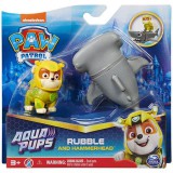 Spin Master Mancs őrjárat - Aqua Pups: Hero Pups Aqua Rubble figura pörölyfejű cápával (6066146) (SM6066146) - Játékfigurák