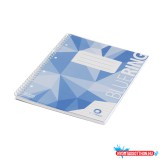 Spirálfüzet A4, 70lap, vonalas mûanyag borítós perforált lyukasztott Bluering(R)