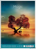 Spirálfüzet, A4+, kockás, 80 lap, SHKOLYARYK 'Colourful magic', vegyes