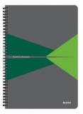 Spirálfüzet, A4, kockás, 90 lap, PP borító, LEITZ Office, szürke-zöld (E44950055)