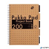Spirálfüzet, A4, vonalas, 100 lap, PUKKA PAD 'Kraft project book'