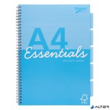 Spirálfüzet, A4, vonalas, 100 lap, PUKKA PAD "Unipad Essentials Project Book", vegyes