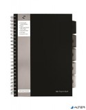 Spirálfüzet, A4, vonalas, 125 lap, PUKKA PAD 'Black project book', fekete