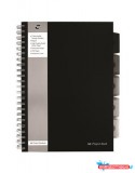 Spirálfüzet, A4, vonalas, 125 lap, PUKKA PAD "Black project book", fekete