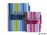 Spirálfüzet, A4, vonalas, 125 lap, PUKKA PAD "Stripe project book"