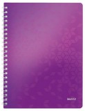 Spirálfüzet, A4, vonalas, 80 lap, LEITZ Wow, lila (E46370062)