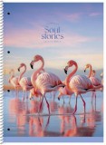 Spirálfüzet, A4+, vonalas, 80 lap, SHKOLYARYK "Soul Stories", vegyes