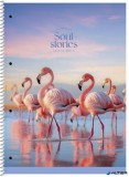 Spirálfüzet, A4+, vonalas, 80 lap, SHKOLYARYK "Soul Stories", vegyes