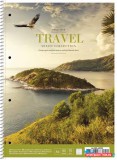 Spirálfüzet, A4+, vonalas, 80 lap, SHKOLYARYK "Travel", vegyes