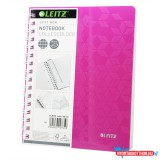 Spirálfüzet A5, 80lap kockás Leitz Wow rózsaszín