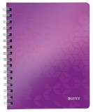 Spirálfüzet, A5, kockás, 80 lap, LEITZ Wow, lila (E46410062)