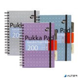 Spirálfüzet, A5, vonalas, 100 lap, PUKKA PAD 'Metallic Project Book', vegyes szín