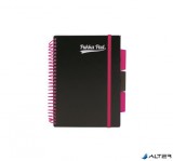 Spirálfüzet, A5, vonalas, 100 lap, PUKKA PAD, 'Neon black project book'