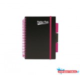 Spirálfüzet, A5, vonalas, 100 lap, PUKKA PAD, "Neon black project book"