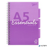 Spirálfüzet, A5, vonalas, 100 lap, PUKKA PAD "Unipad Essentials Project Book", vegyes