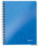 Spirálfüzet, A5, vonalas, 80 lap, LEITZ 'Wow', kék
