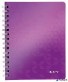 Spirálfüzet, A5, vonalas, 80 lap, LEITZ 'Wow', lila