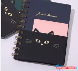 Spirálos Cicás Notesz - Aranyozott és Vonalas (A5)