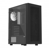 Spire G15 Midi Torony Számítógépház + 3db 120mm RGB, 1db 120mm ventilátor - Fekete (G15)