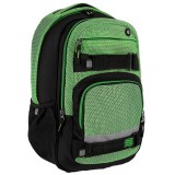 Spirit: Campus fekete és zöld lekerekített iskolatáska, hátizsák