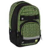 Spirit: Campus zöld-fekete lekerekített iskolatáska, hátizsák 46x32x19cm
