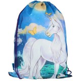 Spirit: Fehér unikornis tornazsák, sportzsák 47x34cm