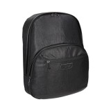 Spirit: Fekete három rekeszes műbőr hátizsák 41x33x7,5cm