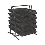 Spirit: Fémhálós 5 emeletes kihúzható irattálca fekete színben