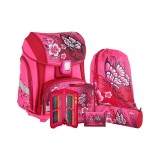 Spirit: Flowers mintás, LED-es iskolatáska, hátizsák 5db-os szett