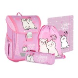Spirit: Happy Cat rózsaszín 4db-os iskolatáska szett 38x28x17cm