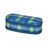 Spirit: Kék színű csíkozott ovális emeletes tolltartó 23x10cm