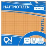 Spirit: Kockás pasztell narancssárga 100 lapos öntapadós jegyzettömb 75x75mm