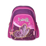 Spirit: Lila pillangós lekerekített iskolatáska, hátizsák 24x13x31cm