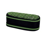 Spirit: My Bag fekete és zöld két rekeszes ovális tolltartó