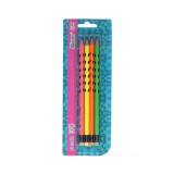 Spirit: Neon Dosts háromszögletű HB grafitceruza radírral 4db-os szett