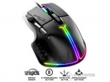 Spirit of Gamer Egér - PRO-M5 RGB (Optikai, 12800DPI, 1000Hz, 8 gomb, harisnyázott kábel, fekete)