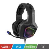 SPIRIT OF GAMER Fejhallgató - ELITE H50 Black (MultiPlatform, RGB, 3.5mm Jack, mikrofon, hangerőszabályzó, nagy-párnás) (SPIRIT_OF_GAMER_MIC-EH50BK)