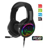 SPIRIT OF GAMER Fejhallgató - PRO-H8 RGB (MultiPlatform, mikrofon, 3.5mm jack, hangerőszabályzó, 2m kábel, fekete) (MIC-PH8)