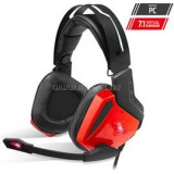 SPIRIT OF GAMER Fejhallgató - XPERT-H100 (7.1, mikrofon, USB, hangerőszabályzó, nagy-párnás, 2.4m kábel, fekete-piros) (MIC-XH100RE)