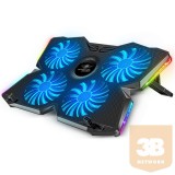 Spirit of Gamer Notebook Hűtőpad 17"-ig - AIRBLADE 500 RGB (25dB; 4x12cm, RGB, 2xUSB2.0)