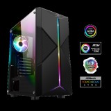 Spirit of Gamer Számítógépház - CLONE 3 Black (fekete, ablakos, 2x12cm ventilátor, alsó táp,  ATX, 1xUSB3.0, 2xUSB2.0)
