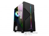 Spirit of Gamer Számítógépház - CLONE 3 RGB (fekete, ablakos, 8x12cm ventilátor, alsó táp,  ATX, 1xUSB3.0, 2xUSB2.0)