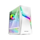 Spirit of Gamer Számítógépház - CLONE 4 White (fekete, ablakos, 8x12cm ventilátor, alsó táp, ATX, 1xUSB3.0, 2xUSB2.0)